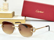 CRYSTAL STUDDED RIMLESS SQUARE FRAME SUNGLASSES CT0604S IN METAL
