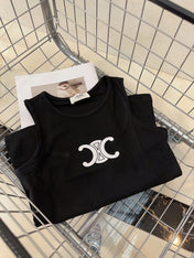 TANK TOP 627696 IN BLACK COTTON RIBBED