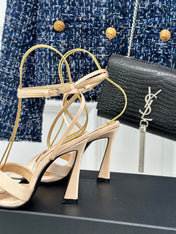 SL CORINNE SANDALS BEIGE SATIN CREPE