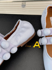 ALAIA MARY JANE PEARL IN PALE PURPLE GLOSSY LAMBSKIN