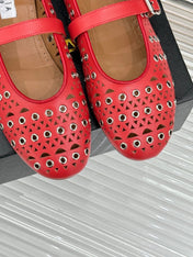 MARY JANE IN CHERRY RED CALFSKIN