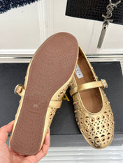 MARY JANE IN METALLIC GOLD CALFSKIN