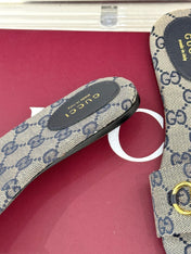 SLIDE SANDALS IN WARM BEIGE FABRIC EMBOSSED LOGO