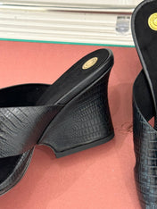 LP HIGH HEEL 25S IN BLACK LAMBSKIN SNAKE EMBOSSING
