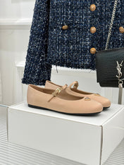 PRADA 25S BALLERINAS IN NUDE SATIN