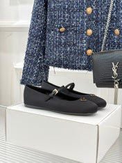 PRADA 25S BALLERINAS IN BLACK SATIN