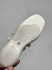 LP DOUBLE-STRAP MARY JANE FLATS 25S IN WHITE LAMBSKIN