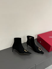 BELLE VIVIER CHELSEA BOOTIES IN BLACK SUEDE