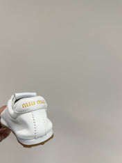 PLUME NAPPA SNEAKERS IN WHITE LAMBSKIN