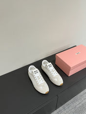 RETRO SNEAKERS IN BEIGE MESH AND SUEDE