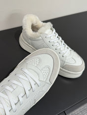 STAR SNEAKER WHITE CALFSKIN AND SUEDE CALFSKIN WITH SHEARLING LINING