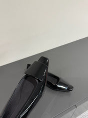 POPPY BALLET FLATS IN BLACK GLOSSY LAMBSKIN