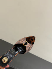 YSL HIGH HEEL 25S 100 MM IN LEOPARD PRINT LAMBSKIN