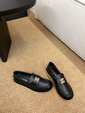 CHANEL 26S LOAFER IN BLACK CALFSKIN CC LOGO