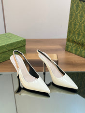 GG SIGNORIA SLINGBACK PUMP WHITE LAMBSKIN