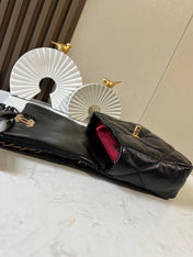 CHANEL 26S FLAP BAG 26 IN BLACK LAMBSKIN