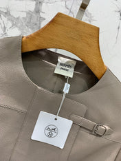 HERMES 25S LEATHER JACKET WITH LEATHER SHORTS 528568