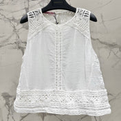 VALENTINO 26S SLEEVELESS CROCHET-TRIM TOP 449
