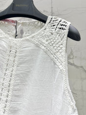 VALENTINO 26S SLEEVELESS CROCHET-TRIM TOP 449