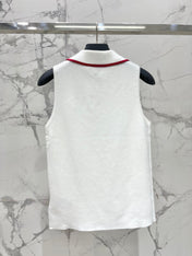 VALENTINO 26S SLEEVELESS POLO KNIT TOP 439