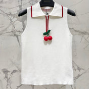 VALENTINO 26S SLEEVELESS POLO KNIT TOP 439