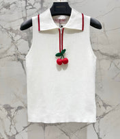 VALENTINO 26S SLEEVELESS POLO KNIT TOP 439
