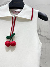 VALENTINO 26S SLEEVELESS POLO KNIT TOP 439
