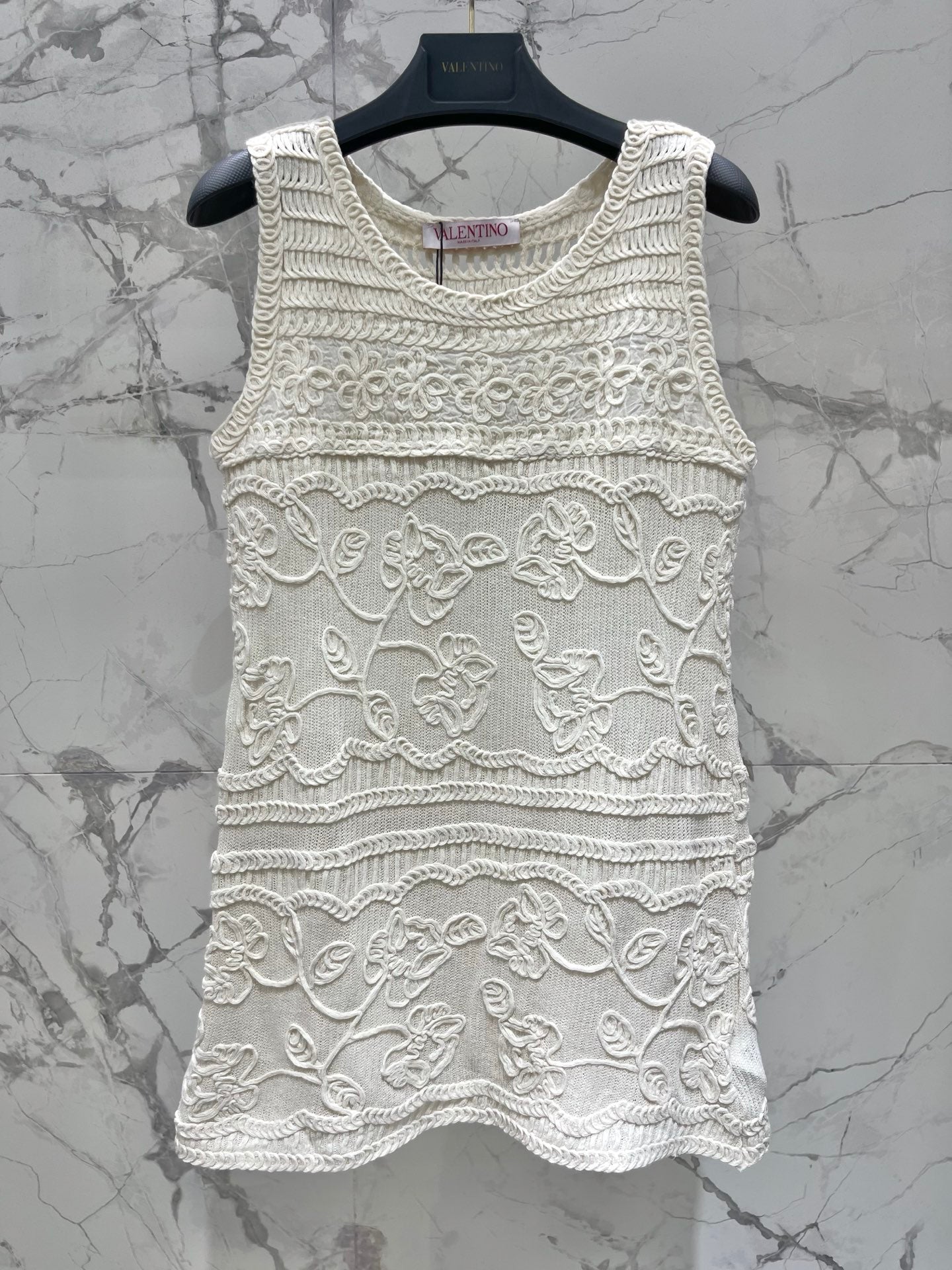 VALENTINO 26S SLEEVELESS KNIT MINI DRESS 430