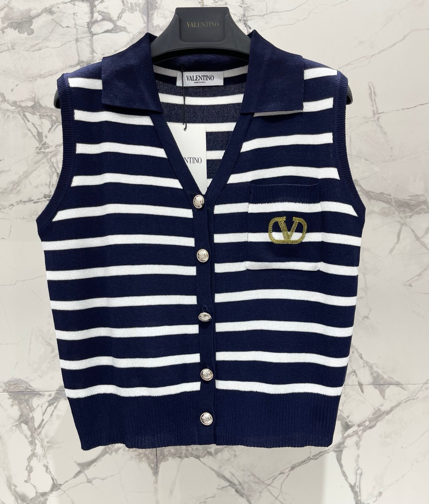 VALENTINO 26S SLEEVELESS KNIT CARDIGAN 376
