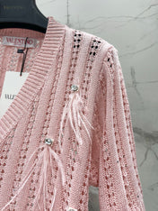 VALENTINO 26S SHORT-SLEEVE KNIT CARDIGAN 351