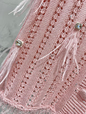 VALENTINO 26S SHORT-SLEEVE KNIT CARDIGAN 351