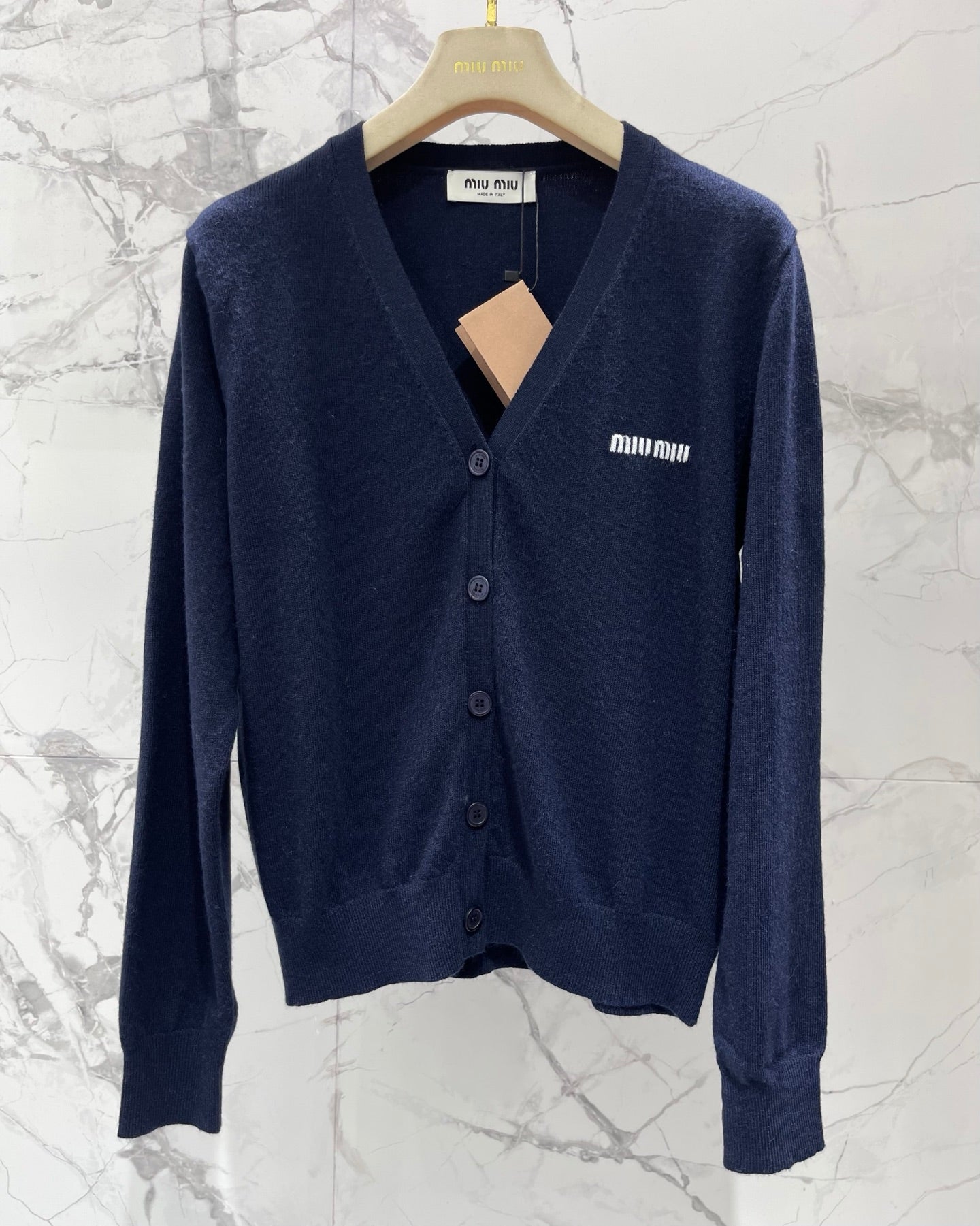 MIUMIU 26S V-NECK KNIT CARDIGAN 1302