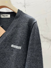 MIUMIU 26S V-NECK KNIT CARDIGAN 1301