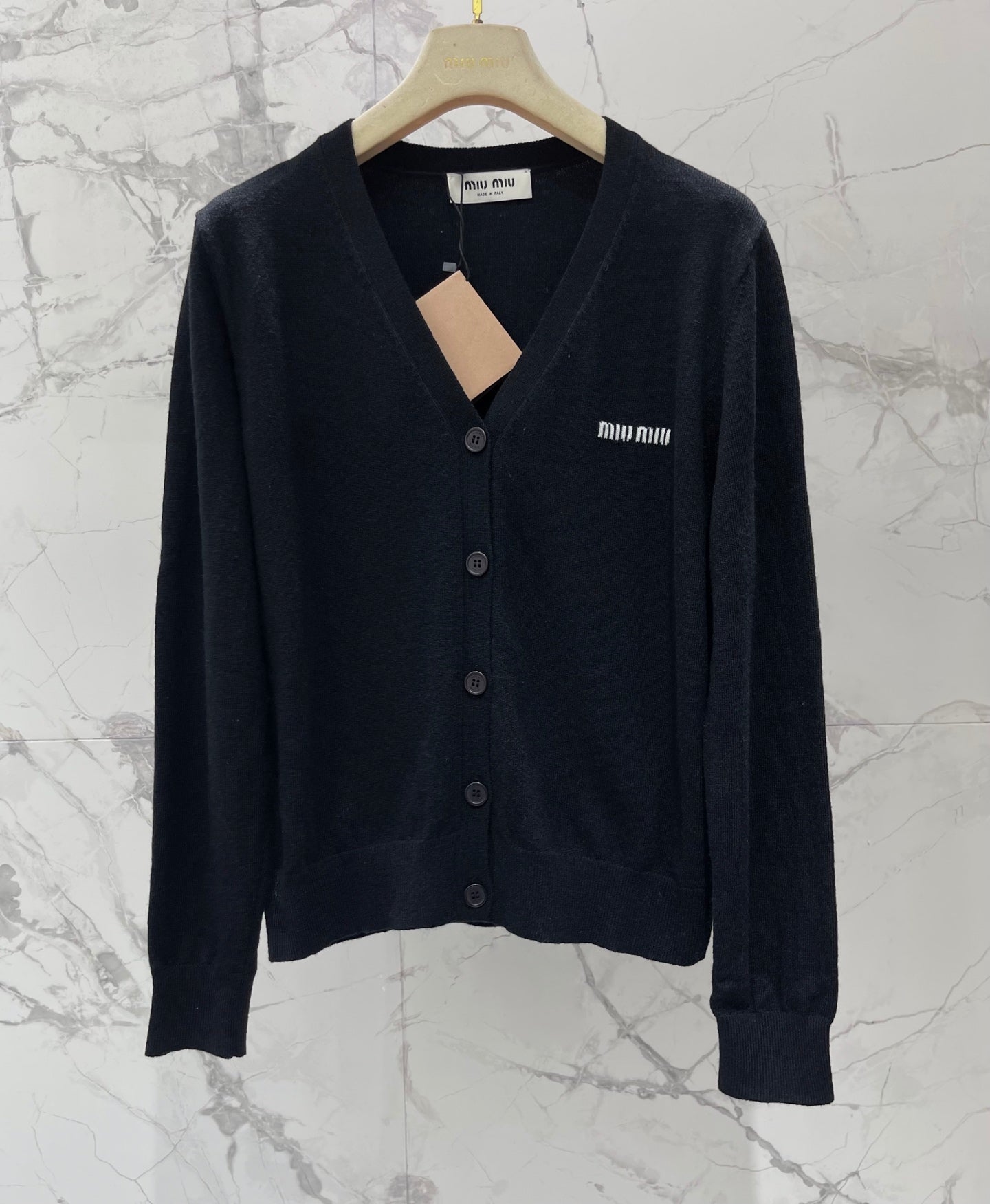 MIUMIU 26S V-NECK KNIT CARDIGAN 1300