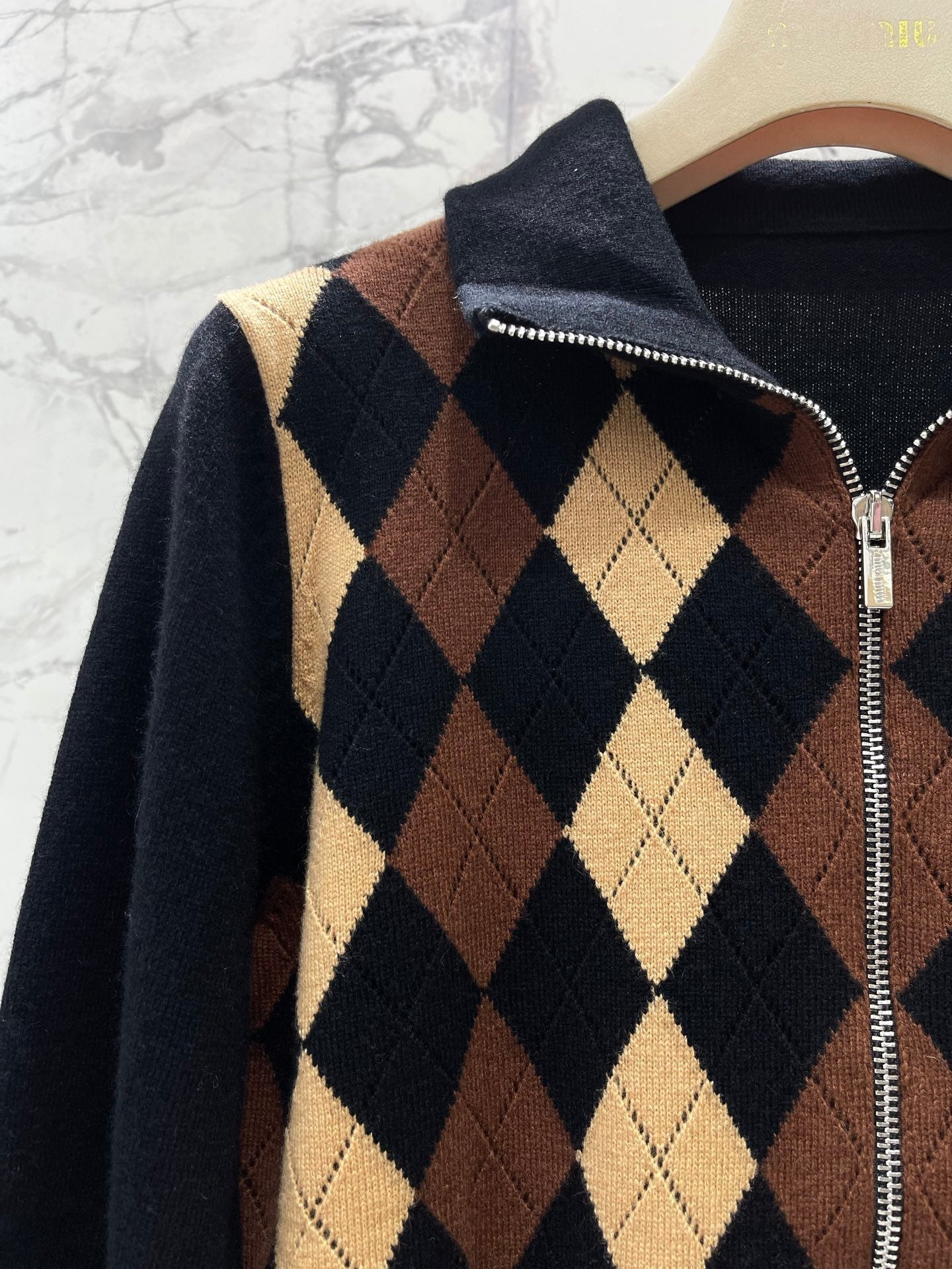 MIUMIU 26S ZIP-UP KNIT CARDIGAN 1280