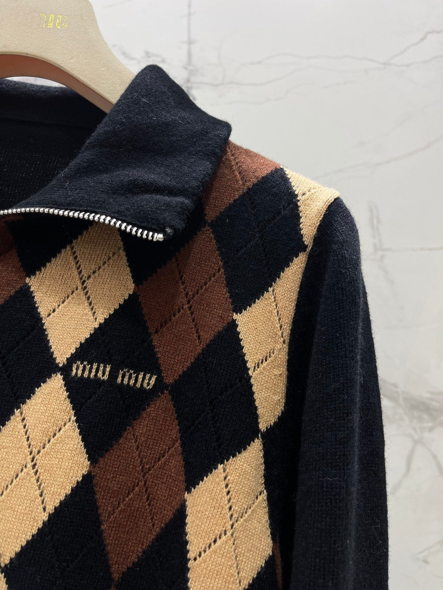 MIUMIU 26S ZIP-UP KNIT CARDIGAN 1280
