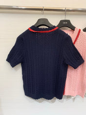 VALENTINO 26S SHORT-SLEEVE KNIT CARDIGAN 469