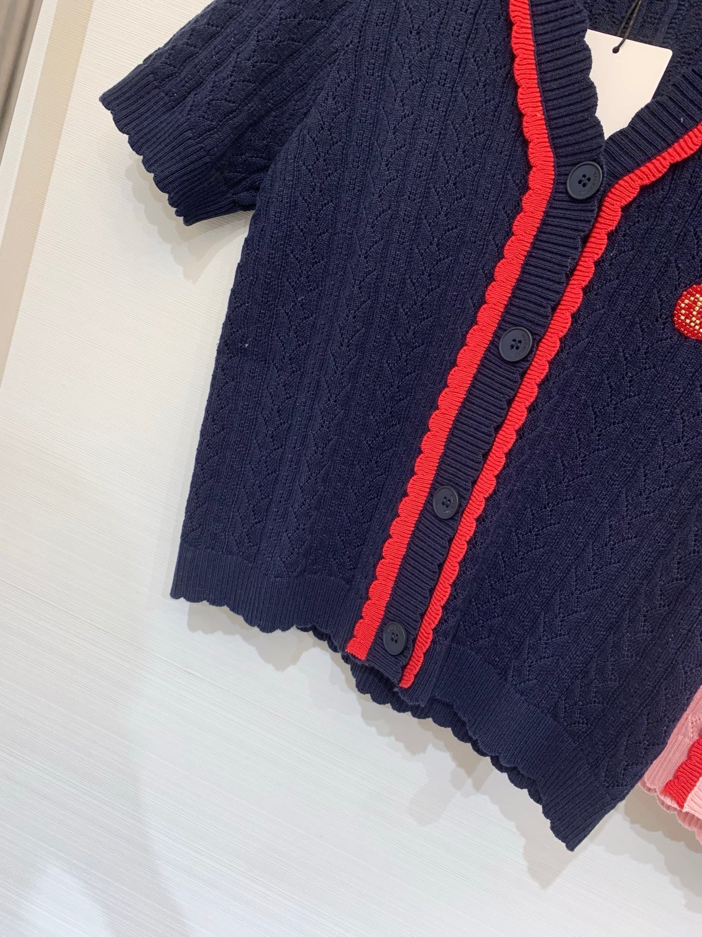 VALENTINO 26S SHORT-SLEEVE KNIT CARDIGAN 469