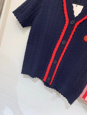 VALENTINO 26S SHORT-SLEEVE KNIT CARDIGAN 469