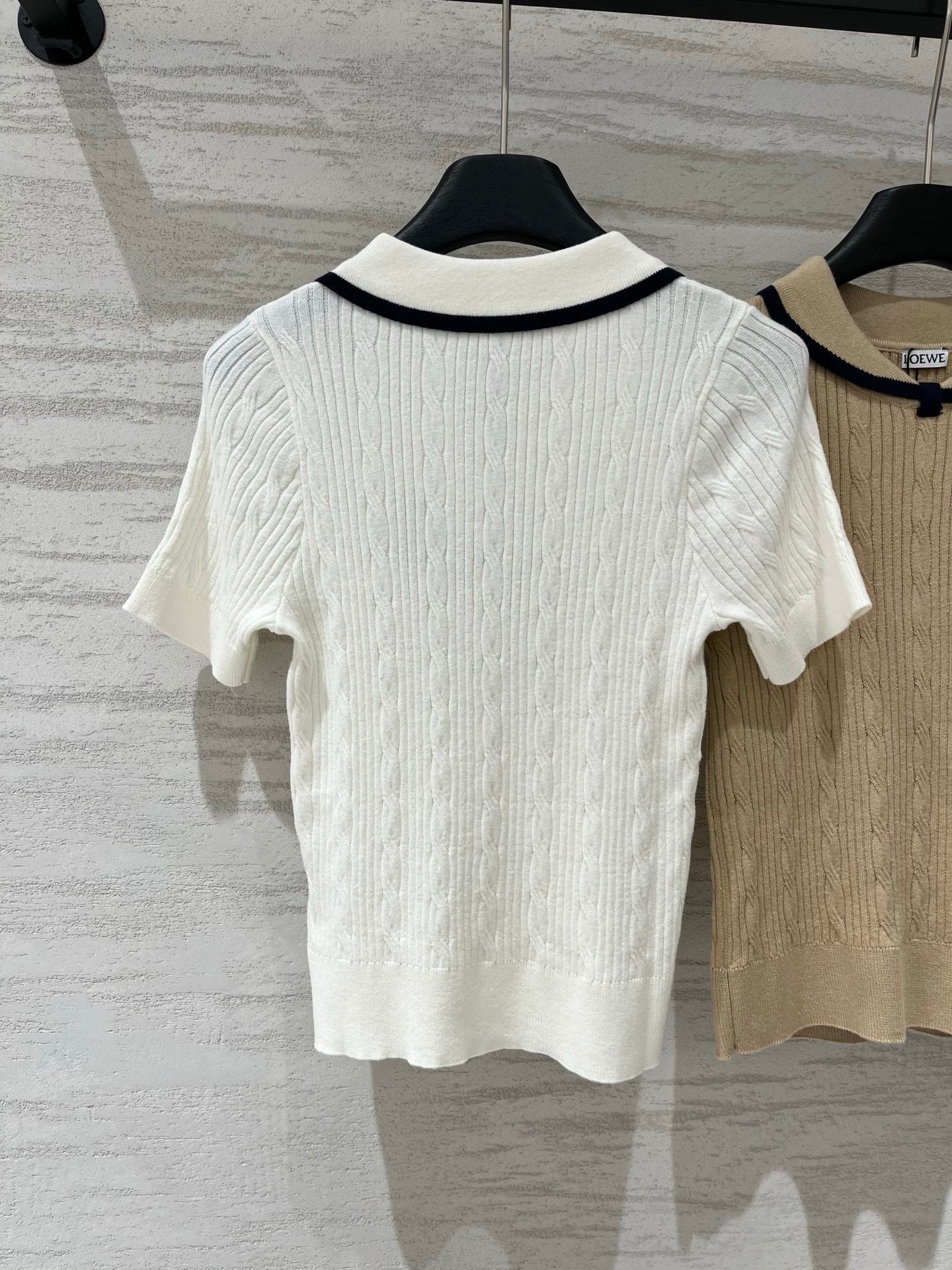 LOEWE 26S CABLE-KNIT LOGO SWEATER TOP 534