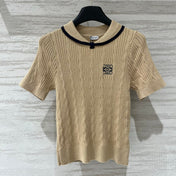 LOEWE 26S CABLE-KNIT LOGO SWEATER TOP 533