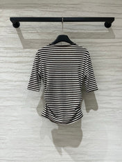 VALENTINO 26S STRIPED TIE-NECK T-SHIRT 358
