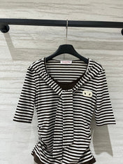 VALENTINO 26S STRIPED TIE-NECK T-SHIRT 358