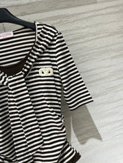 VALENTINO 26S STRIPED TIE-NECK T-SHIRT 358