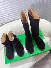 BOTTEGA VENETA 26S ANKLE BOOTS IN BLACK SUEDE WITH ROPE DETAIL