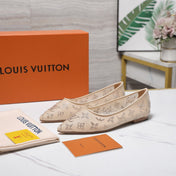 LV 26S GALA FLAT BALLERINA IN NUDE BEIGE MESH WITH WITH RHINESTONES