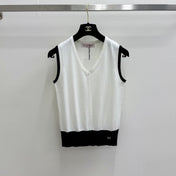 VALENTINO 26S SLEEVELESS V-NECK KNIT TOP 435