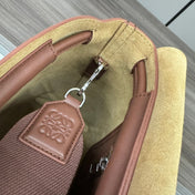 FLAMENCO SATCHEL 34 IN PECAN BROWN SHINY SUPPLE CALFSKIN