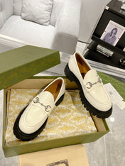 GG LOAFER WITH HORSEBIT WHITE CALFSKIN
