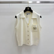 VALENTINO 26S COLLARED KNIT VEST 398
